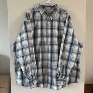 Plaid Dress Shirt Button Down Long Sleeve Collared Blue Mountain Mens Size 3XL